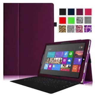 Microsoft Surface Pro 3 / Surface Pro 4 Case   Fintie PU Leather Slim Fit Folio Stand Cover with Stylus Holder, Purple