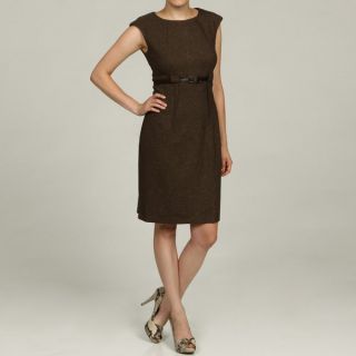 Connected Apparel Womens Brown Belted Dress  ™ Shopping