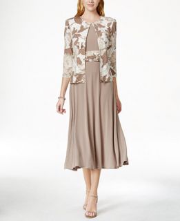 Jessica Howard Floral Print Sequin Jacket and Dress   Dresses   Women