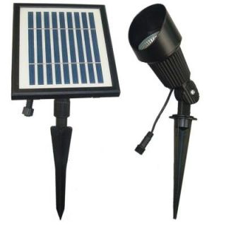 Solar Goes Green Solar Powered Black Outdoor Spot Light with Warm White LEDs SGG S12 WW