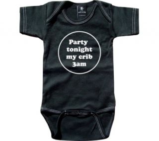 Infants/Toddlers Rebel Ink Baby Party Tonight My Crib 3 AM Short Sleeve Snapsuit