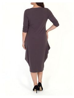 Chesca Jersey Drape Dress with Tuck Detailing Purple