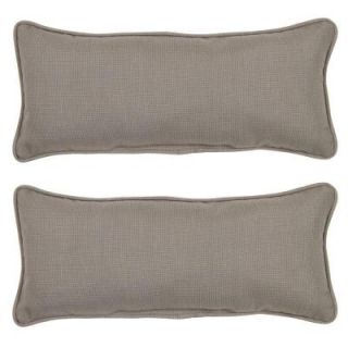 Hampton Bay Gray Outdoor Lumbar Pillow (2 Pack) 7840 02407200