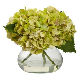 Nearly Natural Blooming Hydrangea with Vase