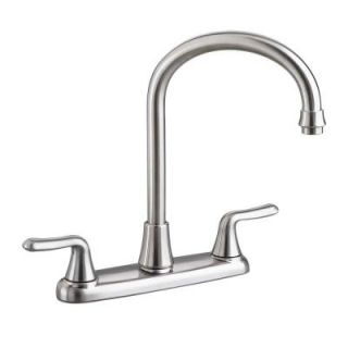 American Standard Colony Soft 2 Handle Standard Kitchen Faucet with Gooseneck Spout in Stainless Steel 4275.550.075