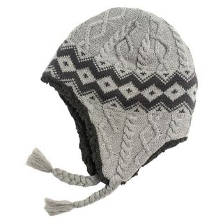 Womens Textured Knit Trapper Hat Grey   MUK LUKS®