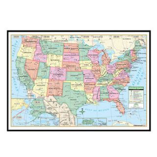 Universal Map United States Primary Mounted Framed Wall Map on PopScreen