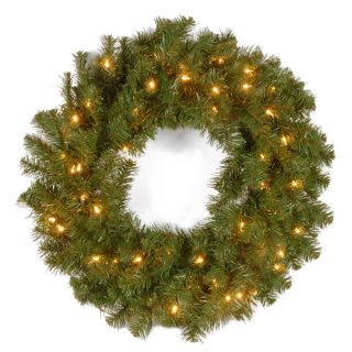 24 inch Feel Real Frosted Arctic Spruce Wreath with Cones and 50 Clear