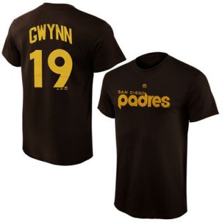 Tony Gwynn San Diego Padres Majestic Youth Cooperstown Collection Name & Number T Shirt   Brown