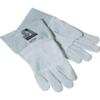 Steiner TIG Welding Gloves — Grain goatskin, Sensi-TIG, Gray, Large, Pair, Model# 0229-L  Welding Gloves