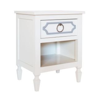 Newport Cottages NPC4805 WH FG KNB09 Beverly Nightstand in White and French Grey Trim
