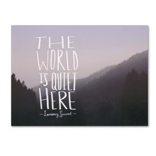 Trademark Art The World is Quiet Here by Leah Flores Textual Art on