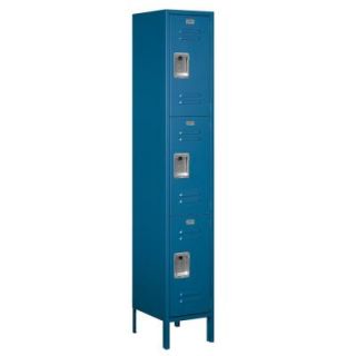 Salsbury Industries 53000 Series 15 in. W x 78 in. H x 15 in. D Triple Tier Extra Wide Metal Locker Assembled in Blue 53165BL A