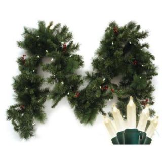 Brite Star 9 ft. Pre Lit LED Battery Operated Anchorage Fir Garland with Timer 74 285 00