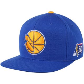 Mitchell & Ness Golden State Warriors Royal NBA 50th Anniversary Fitted Hat