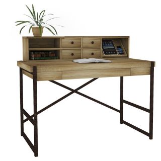 Berlin 48 in. Desk with Dropfront Laptop Drawer with Optional Hutch   Salvaged Oak   Desks