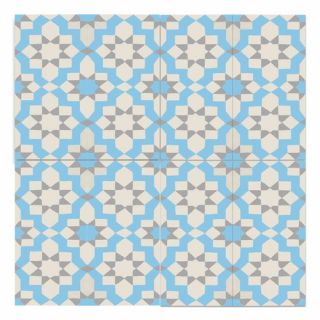 Affos 8 x 8 Handmade Cement Tile in Blue and Gray by Moroccan Mosaic