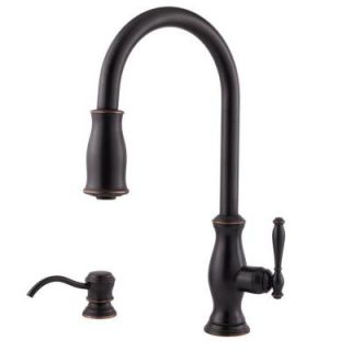 Pfister Hanover Single Handle Pull Down Sprayer Kitchen Faucet in Tuscan Bronze GT529TMY