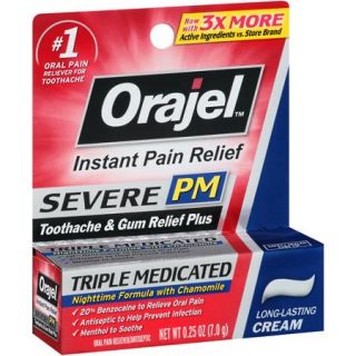 Orajel PM Maximum Strength Oral Pain Reliever Cream, 0.25 oz