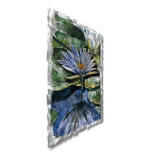 Water Lilies by Ash Carl Original Painting on Metal Plaque by All My