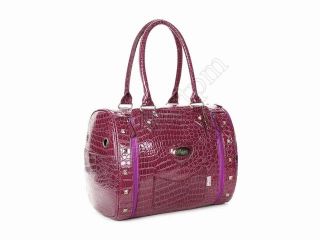 Purple leather crocodile veins Dog Carriers Purse Pet Carriers Bag Puppy Handbag Cat totes Bag By pm