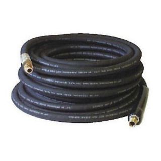 Apache Hose 3/8" ID x 50' Black Rubber Pressure Washer Hose Coupled MPT x MPT Swivel APH98388085