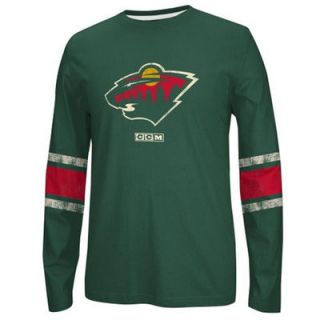 Minnesota Wild CCM Logo Long Sleeve Crew T Shirt – Green