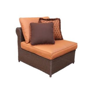 Hampton Bay Cibola Armless Patio Club Chair with Nutmeg Cushions FW HUNCLBCH I2