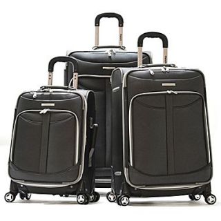 Olympia Polyester Tuscany 3 Piece Luggage Set Black