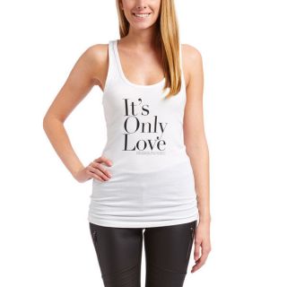 Lennon and McCartney Womens Its Only Love White Cotton Tank Top