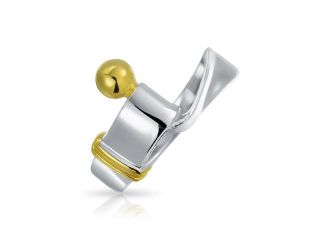 Christmas Gifts Bling Jewelry Sterling Silver and Gold Plated Hook and Eye Ring