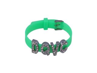5pcs Buckle PVC Charms Bracelet Wristbands Belt Candy Color Letter Bracelet Girl Boy 10 colors for choosing
