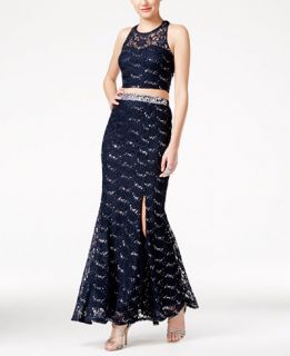 Speechless Juniors Embellished Lace Two Piece Gown   Juniors Dresses
