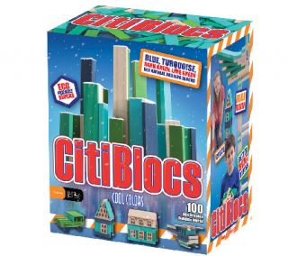 CitiBlocs 100 Piece Cool Colored Building Block —