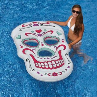 Swimline Sugar Skull 62 in. x 40 in. Inflatable Pool Float NT2754