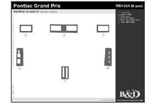 1989, 1990, 1991 Pontiac Grand Prix Wood Dash Kits   B&I WD150A DCF   B&I Dash Kits