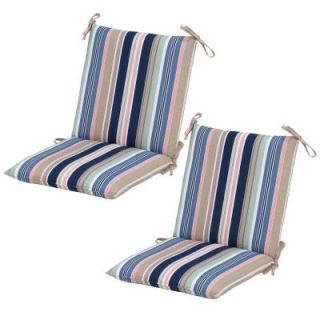 Hampton Bay Hudson Stripe Mid Back Outdoor Dining Chair Cushion (2 Pack) 7410 02225500