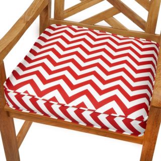 Red Chevron 19 inch Indoor/ Outdoor Corded Chair Cushion  