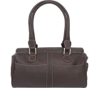 Womens Piel Leather Double Handle Handbag 2438   Chocolate Leather    & Exchanges